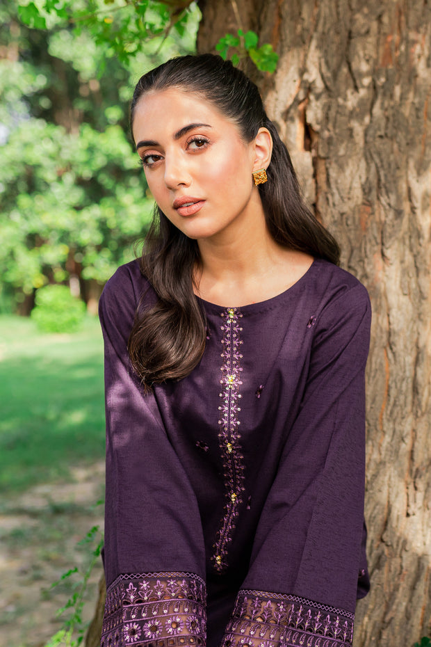 Aeris 2Pc -  Embroidered Karandi Dress - BATIK
