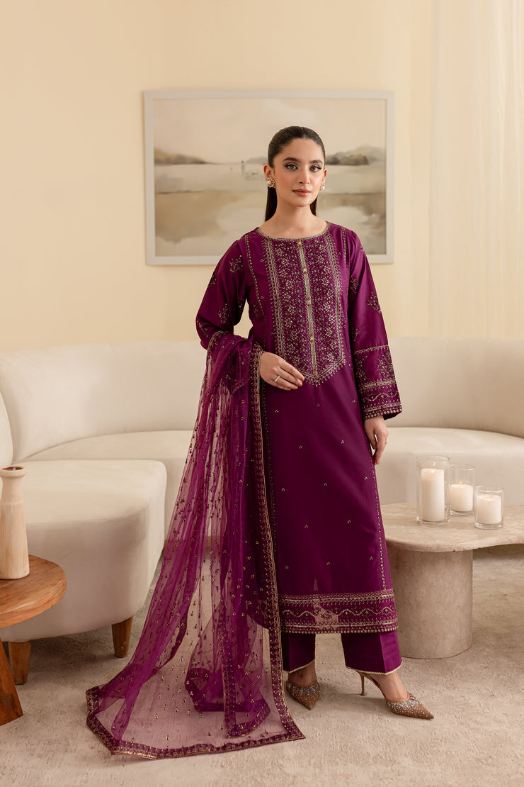 Kinn 3Pc - Embroidered Lawn Dress - BATIK