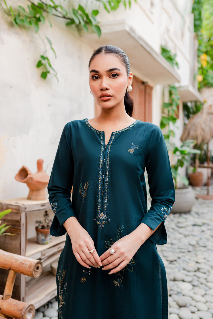 Amelia 2Pc - Embroidered Khaddar Dress - BATIK