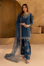 Joey 3Pc- Embroidered Khaddar Dress