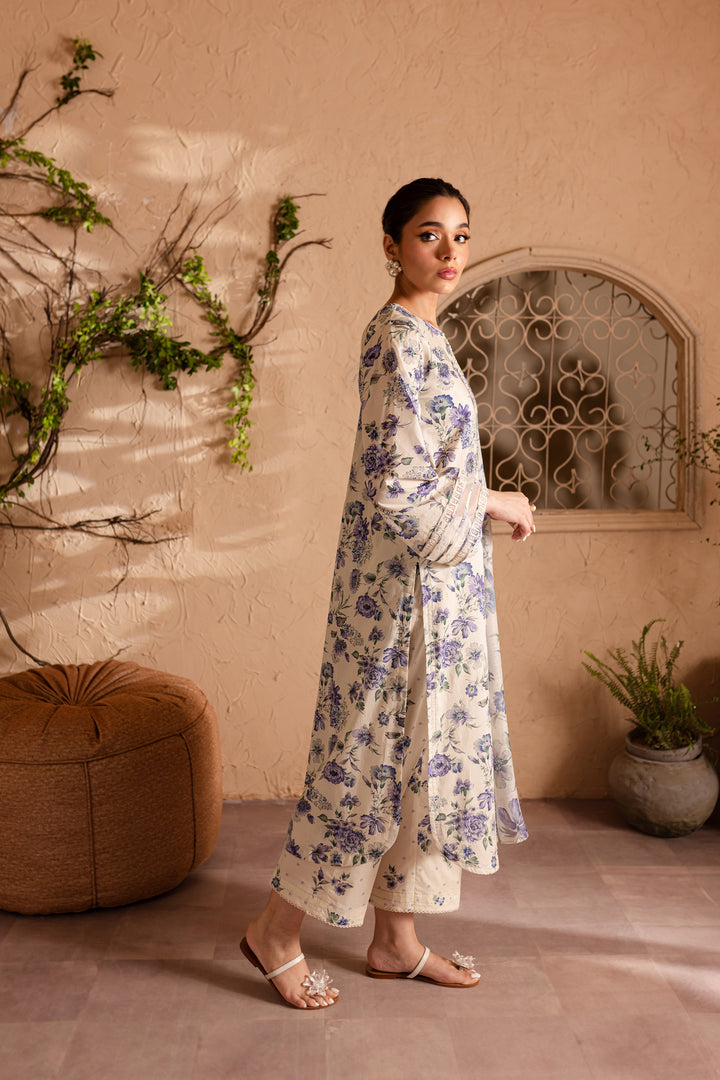 White Hemayal 3Pc - Printed Lawn Dress - BATIK