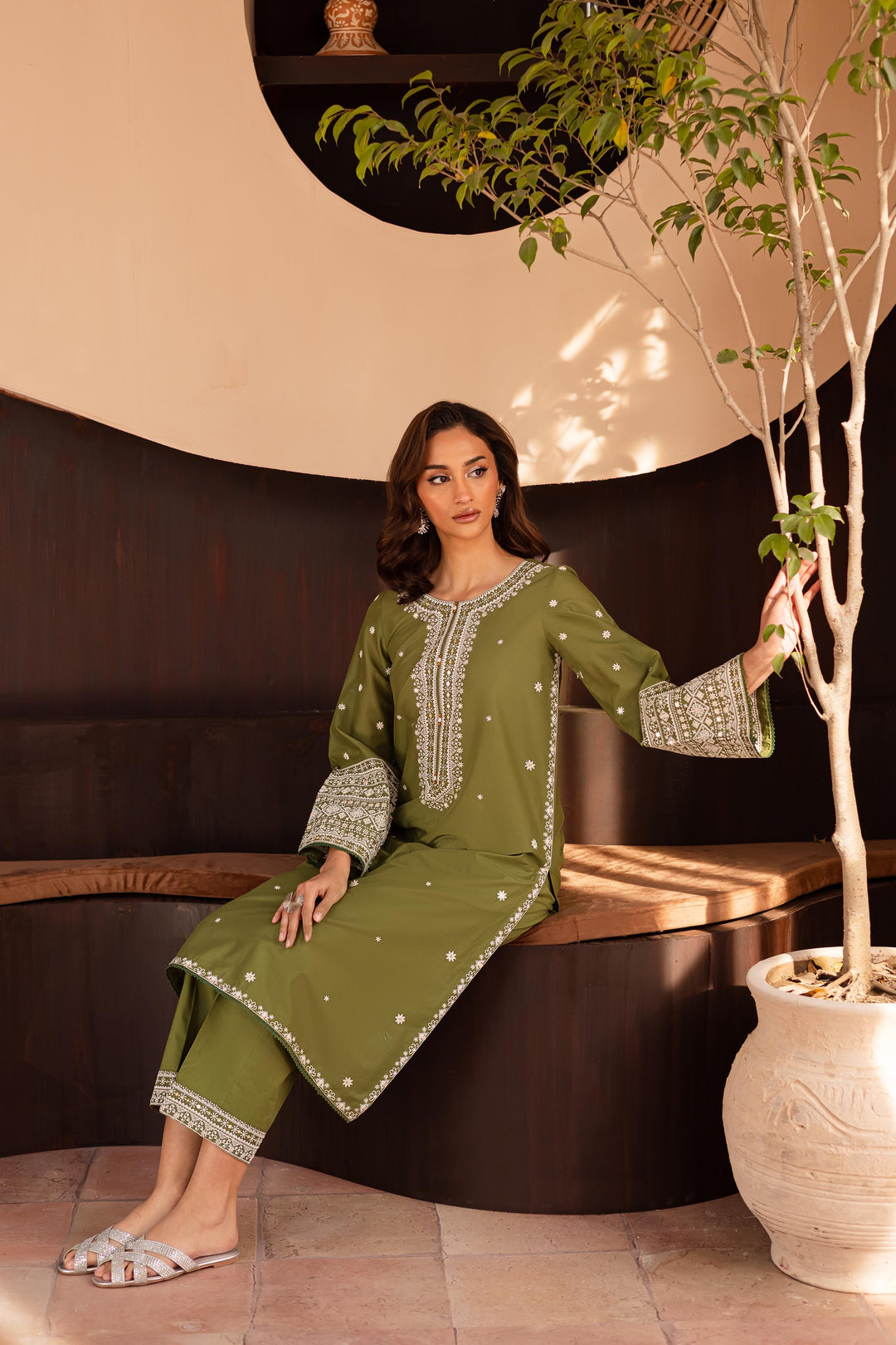 Minaa 2Pc- Embroidered Lawn Dress