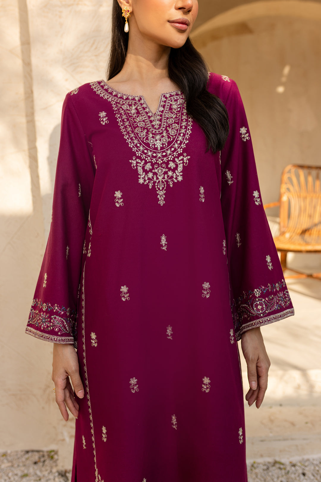 Nerisa 2Pc - Embroidered Khaddar Dress - BATIK