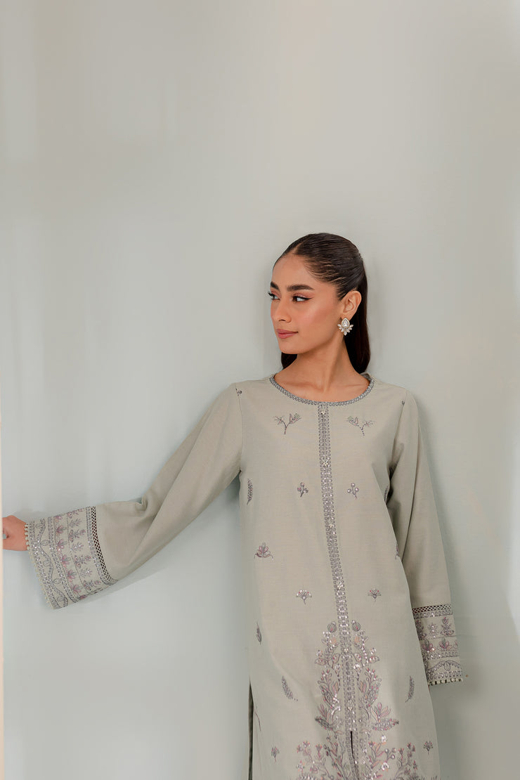 Jisoo 2Pc - Embroidered Karandi Dress - BATIK