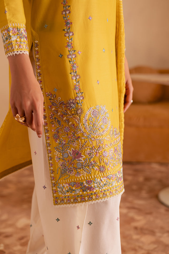 Misol 3Pc - Embroidered Solid Dress - BATIK