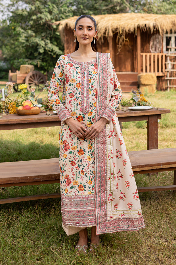 Russel 3Pc - Printed Khaddar Dress