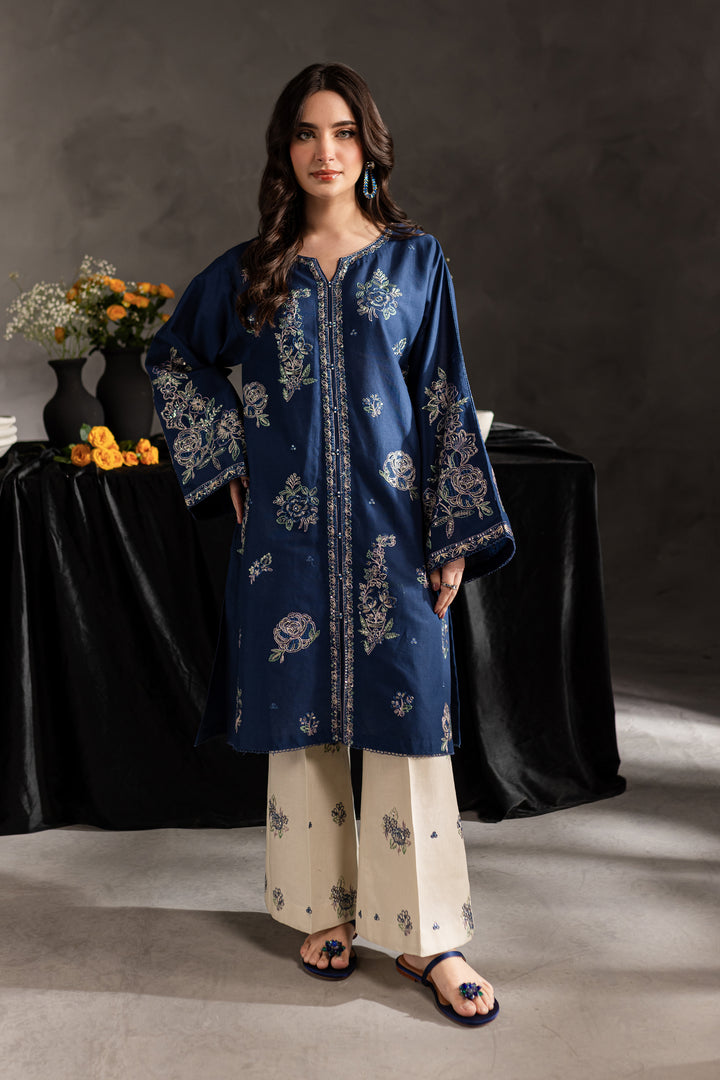 Blue Blair 2Pc - Embroidered Khaddar dress - BATIK