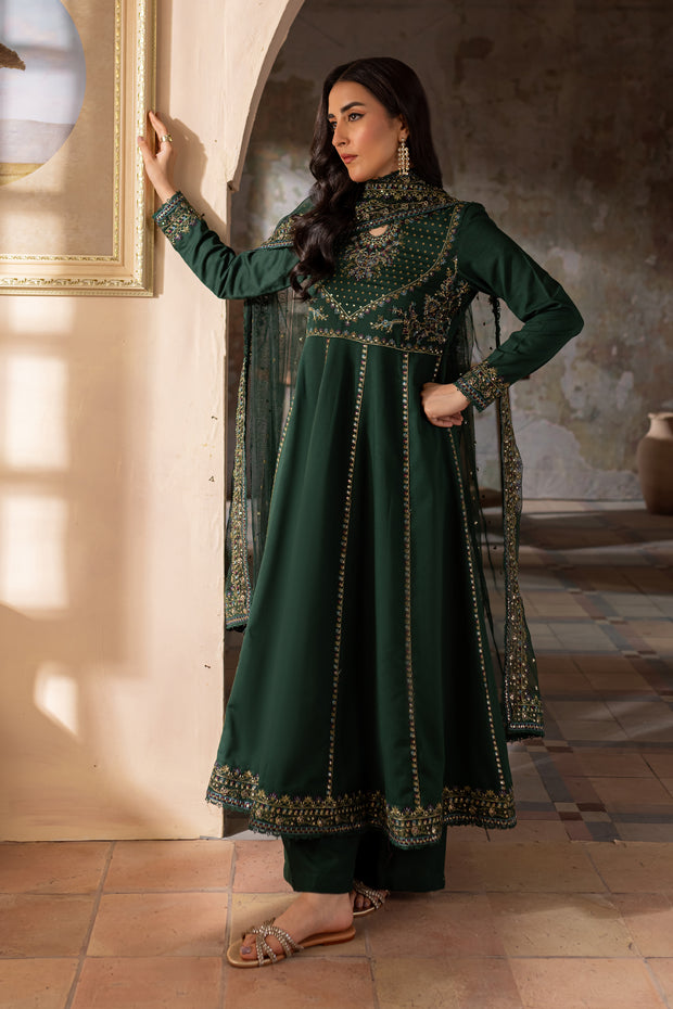 Mystic 3Pc - Embroidered Khaddar Dress