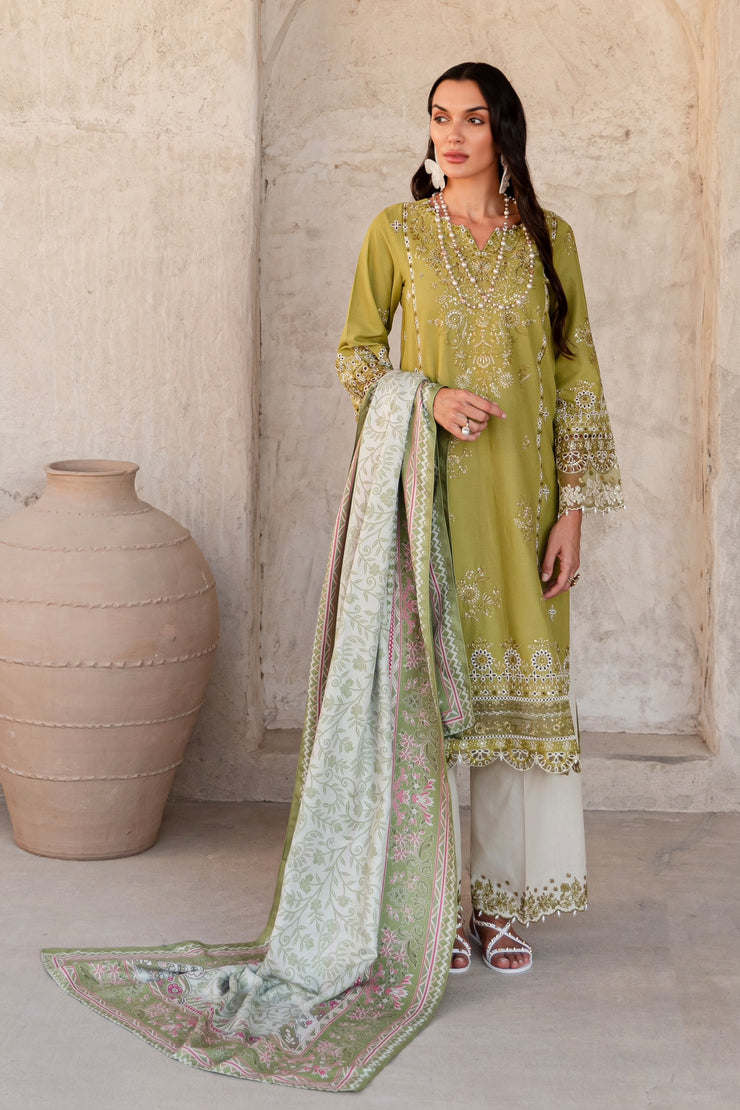 Medisen 3Pc - Embroidered Khaddar Dress