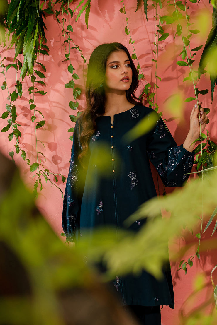 Willow 2Pc - Embroidered Khaddar Dress - BATIK
