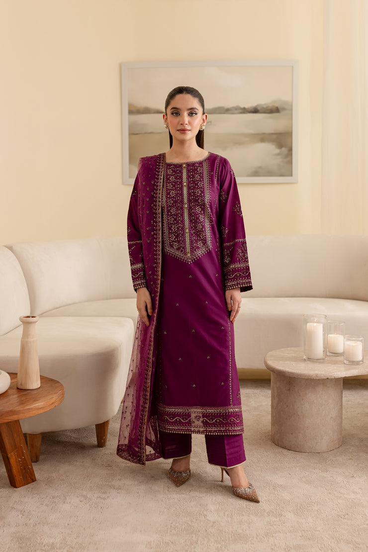 Kinn 3Pc - Embroidered Lawn Dress - BATIK