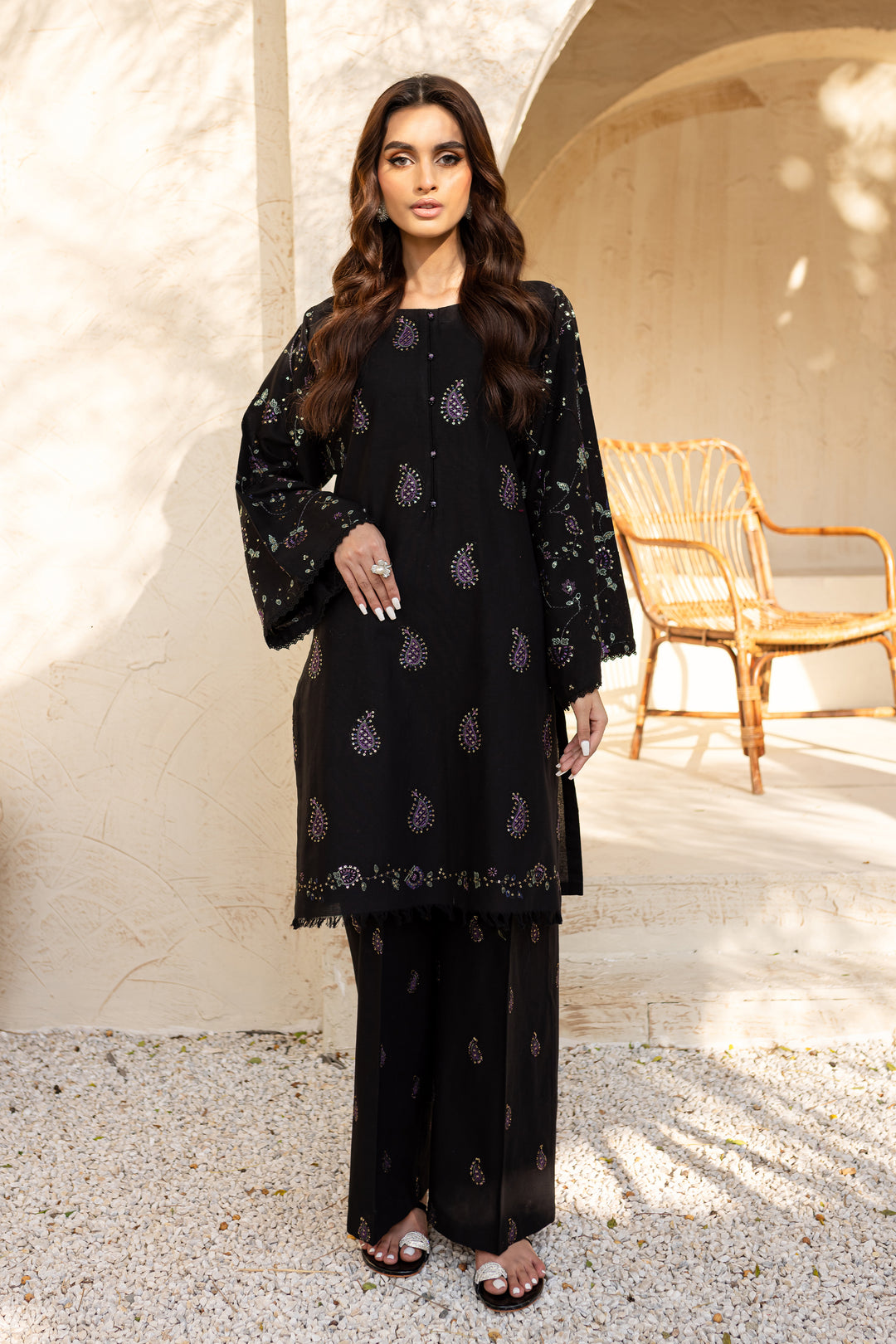 Henim 2Pc - Embroidered Khaddar Dress - BATIK