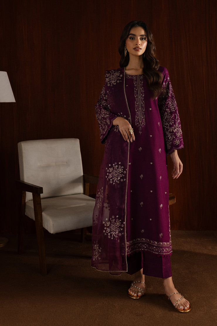 Masooma 3Pc - Embroidered Karandi Dress