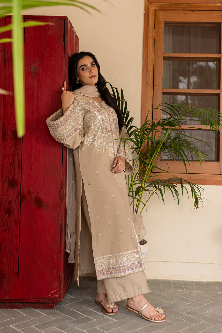 Musarrat 3Pc - Embroidered Khaddar Dress - BATIK