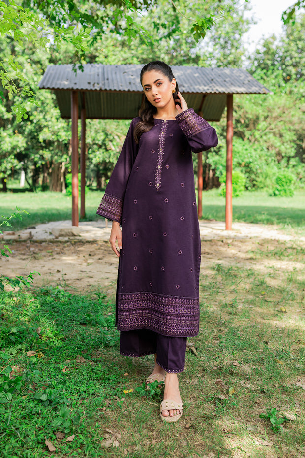 Aeris 2Pc -  Embroidered Karandi Dress - BATIK