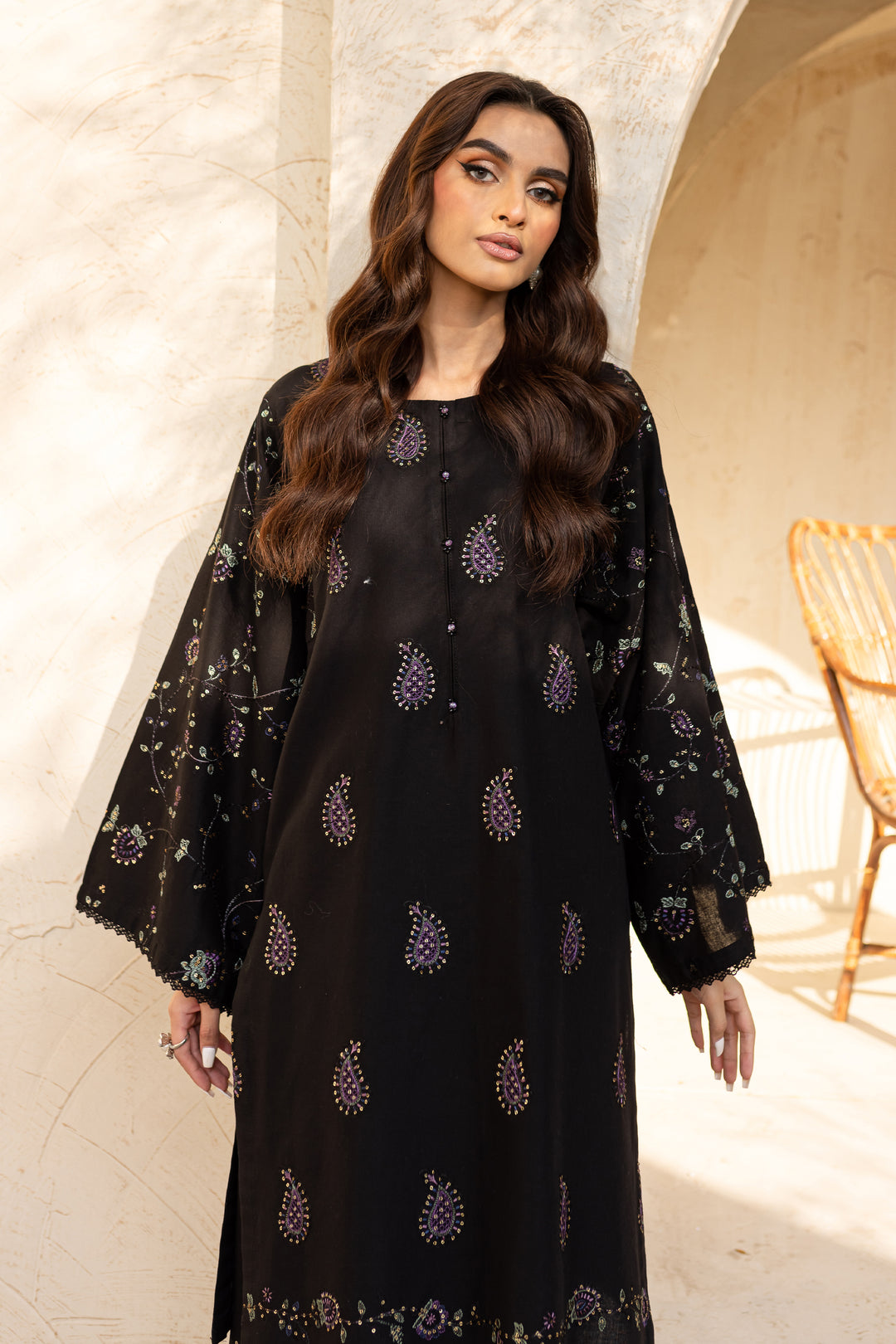 Henim 2Pc - Embroidered Khaddar Dress - BATIK