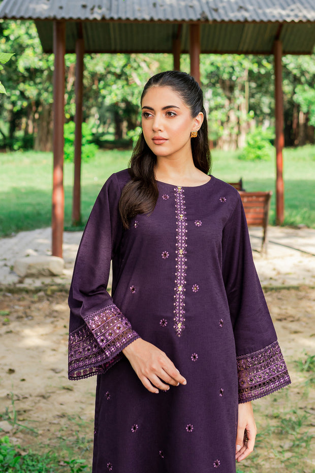 Aeris 2Pc -  Embroidered Karandi Dress - BATIK