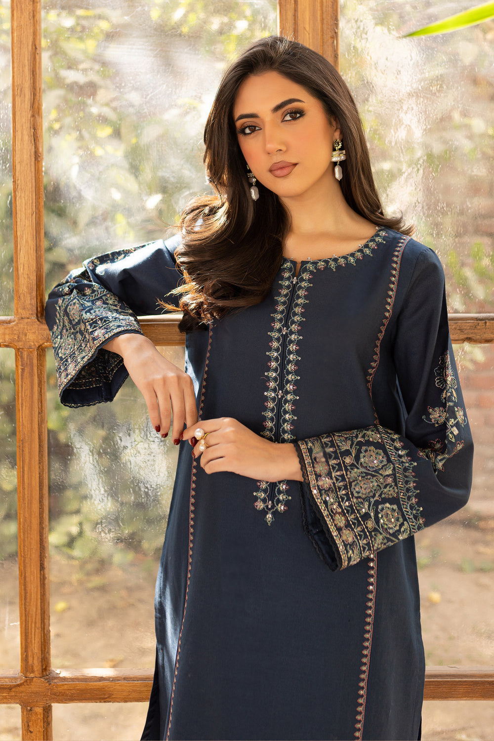 Ocean Bay 2Pc - Embroidered Khaddar Dress - BATIK