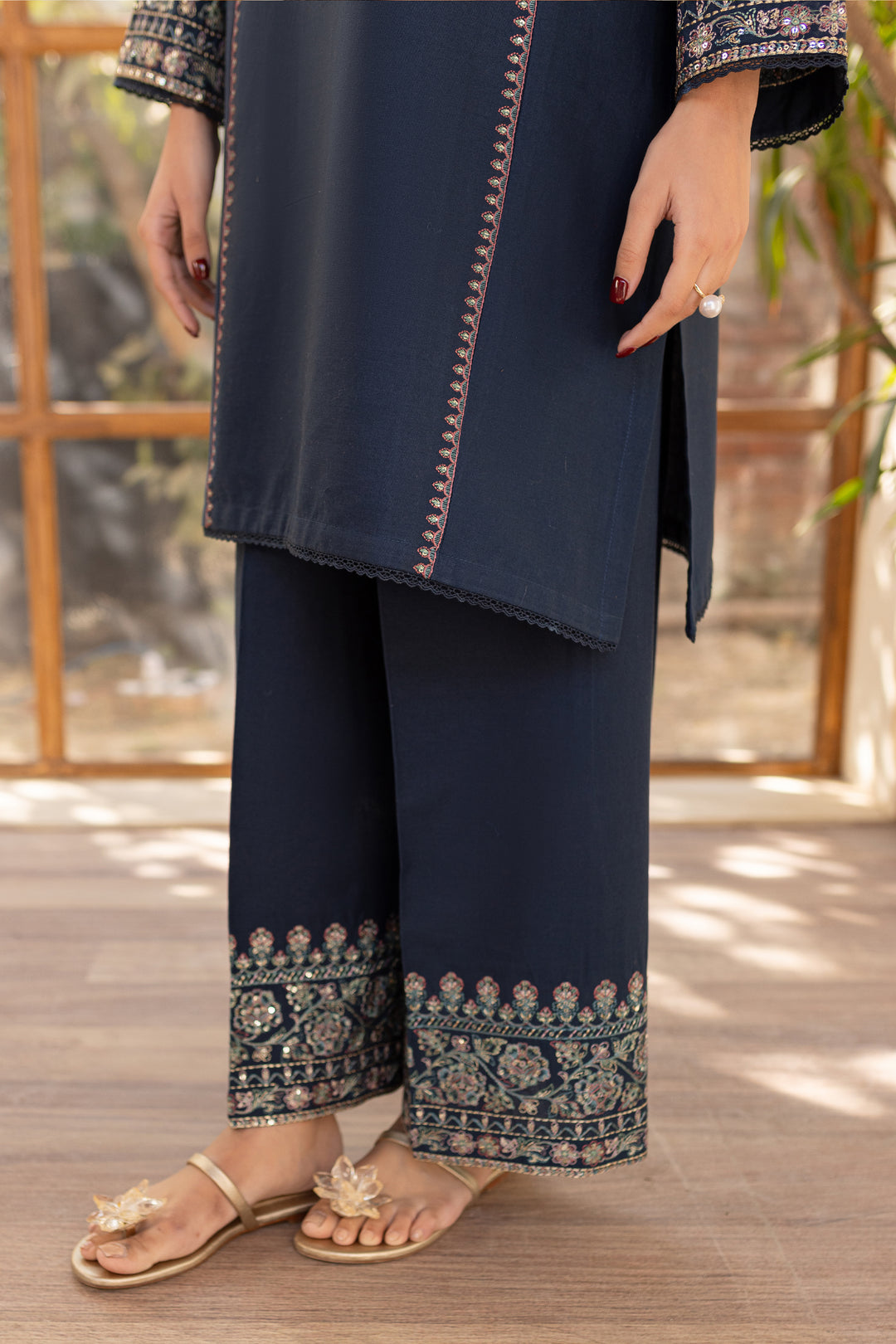 Ocean Bay 2Pc - Embroidered Khaddar Dress - BATIK