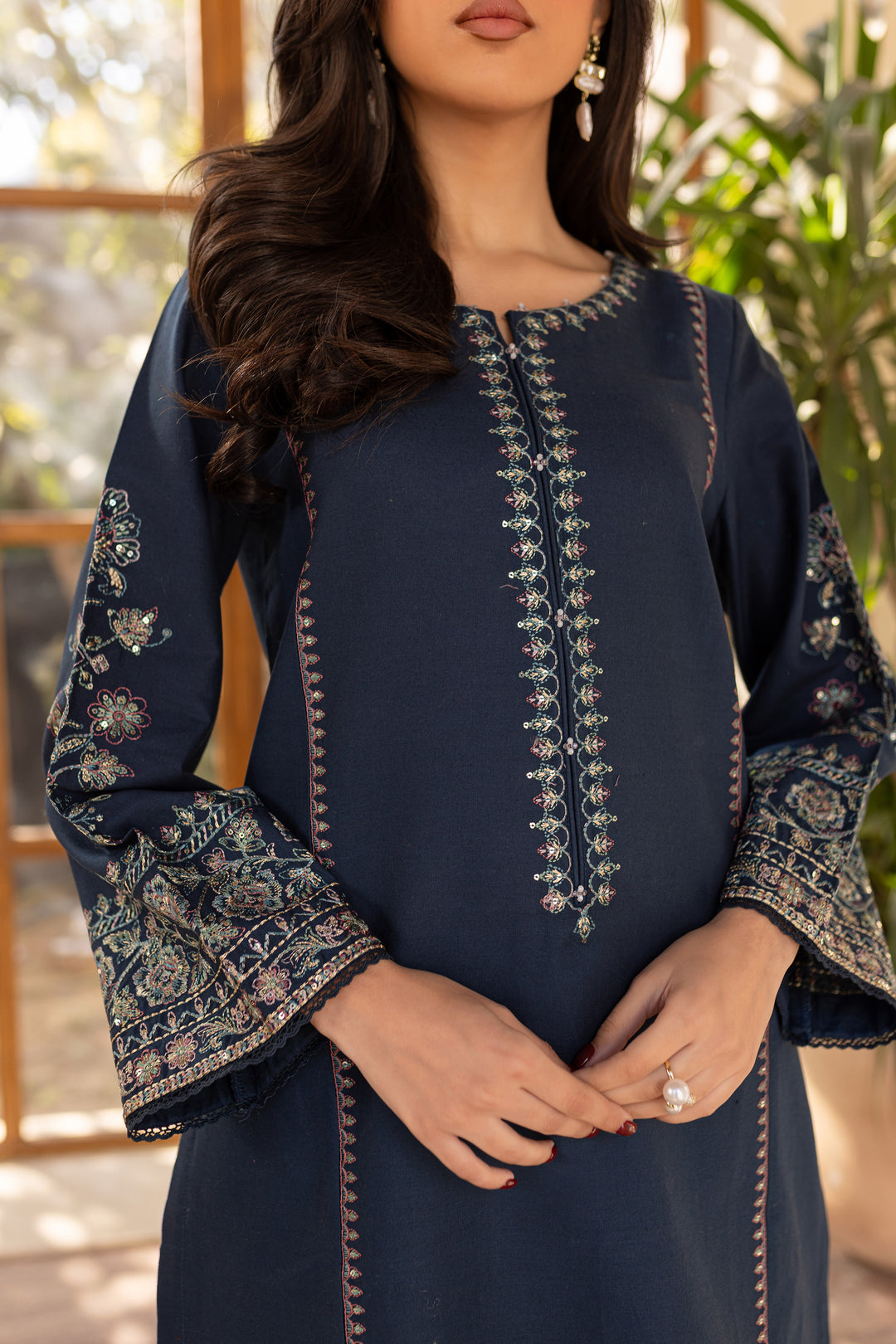 Ocean Bay 2Pc - Embroidered Khaddar Dress - BATIK