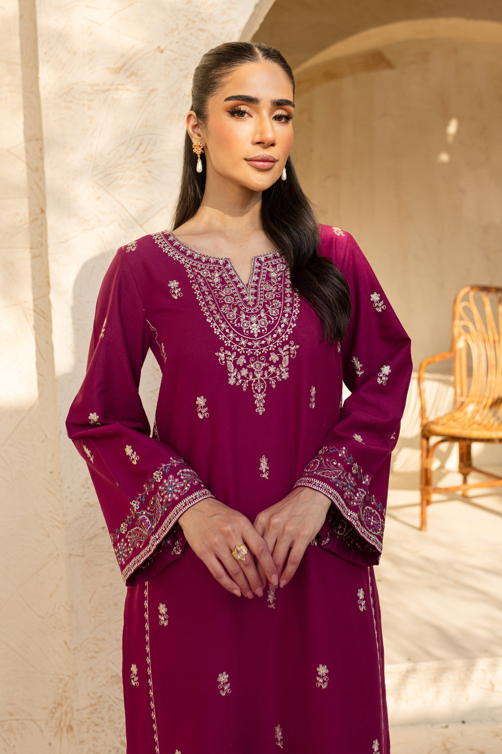 Nerisa 2Pc - Embroidered Khaddar Dress - BATIK