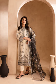 White Chrome 3Pc - Embroidered Lawn Dress - BATIK