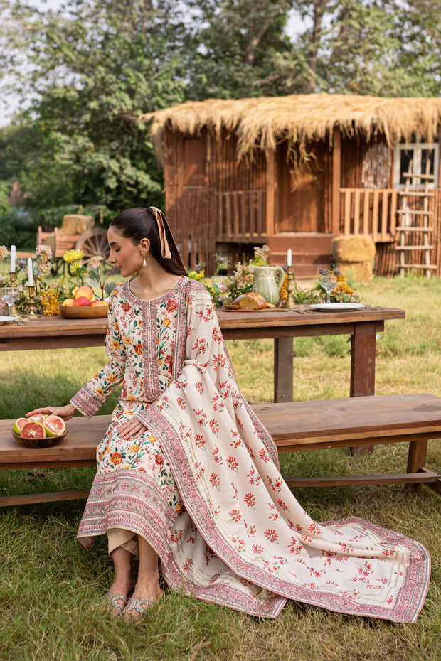 Russel 3Pc - Printed Khaddar Dress