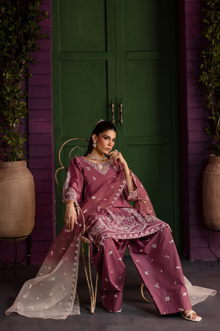 Siara 3Pc - Embroidered Solid Dress - BATIK