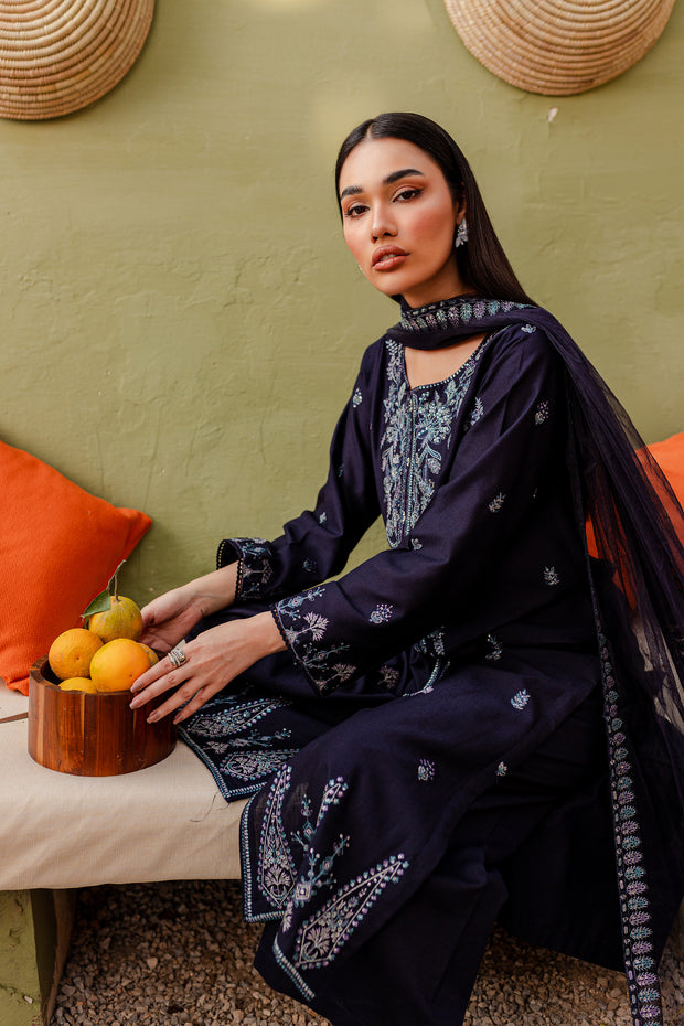Sarang 3Pc - Embroidered Karandi Dress - BATIK