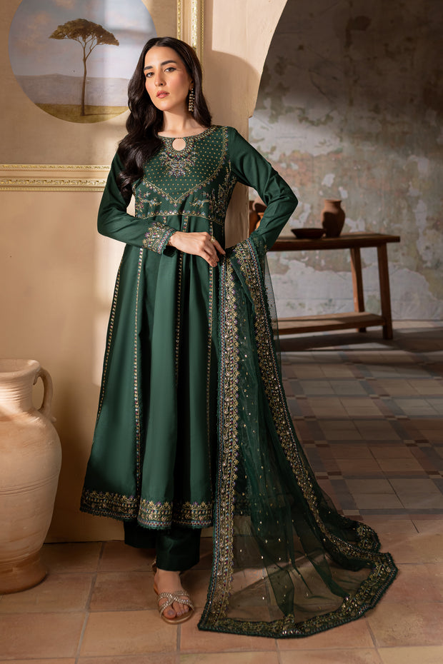 Mystic 3Pc - Embroidered Khaddar Dress