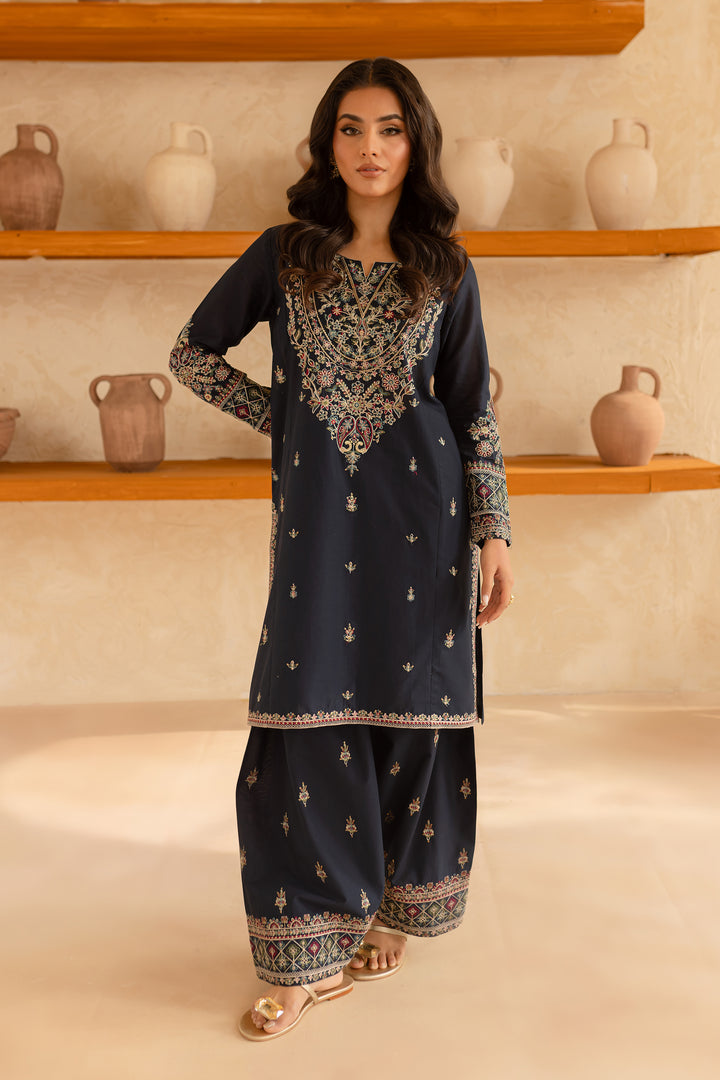 Blue Opal 2Pc- Embroidered Lawn Dress