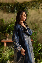 Blue Aurora 3Pc - Embroidered Lawn Dress - BATIK