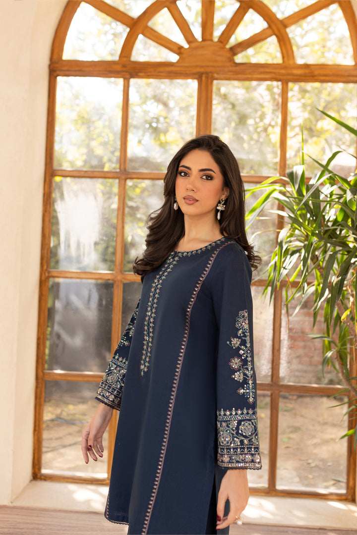 Ocean Bay 2Pc - Embroidered Khaddar Dress - BATIK