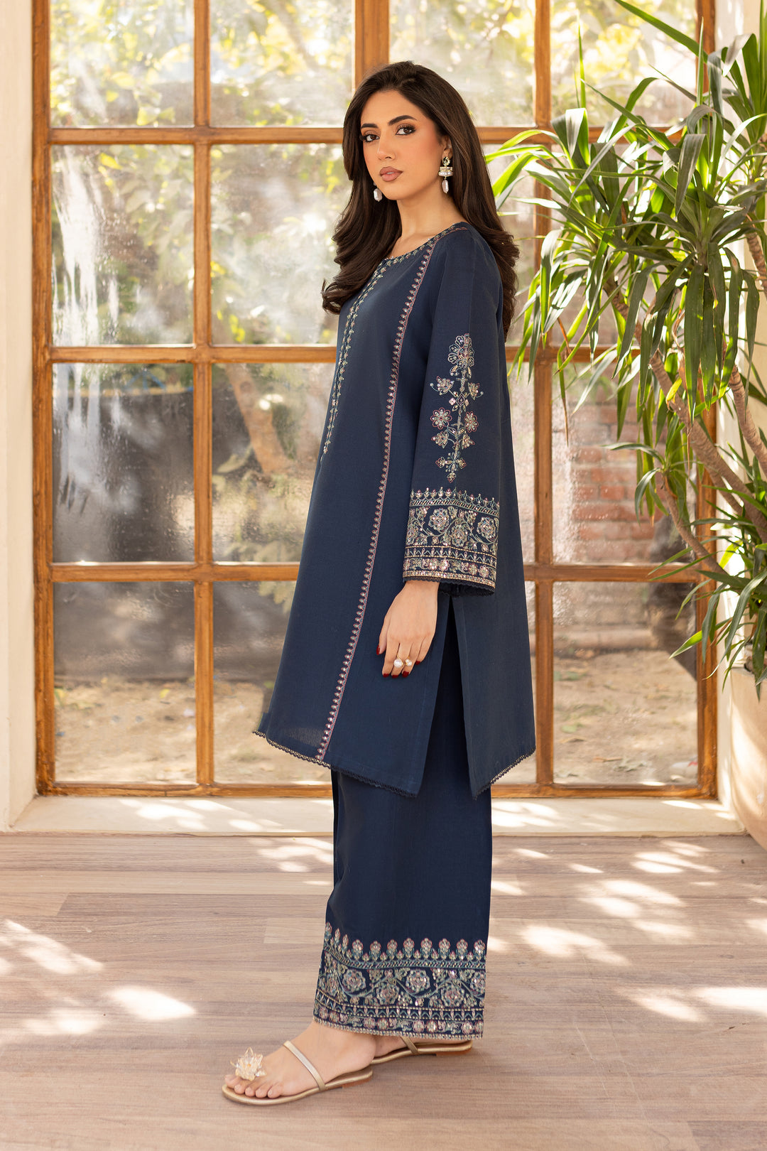 Ocean Bay 2Pc - Embroidered Khaddar Dress - BATIK