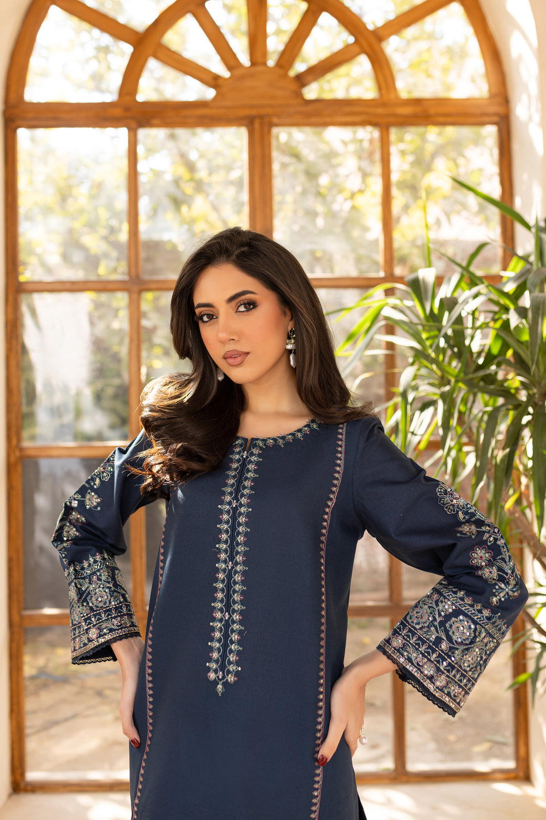 Ocean Bay 2Pc - Embroidered Khaddar Dress - BATIK