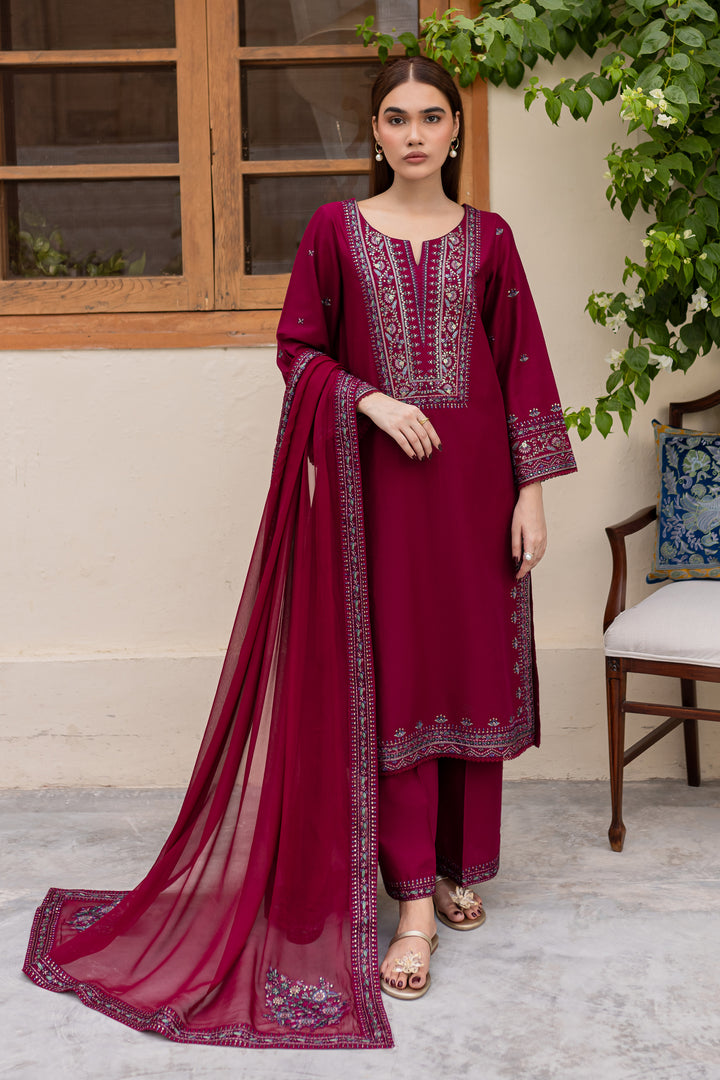 Nirmal 3Pc - Embroidered Khaddar Dress - BATIK