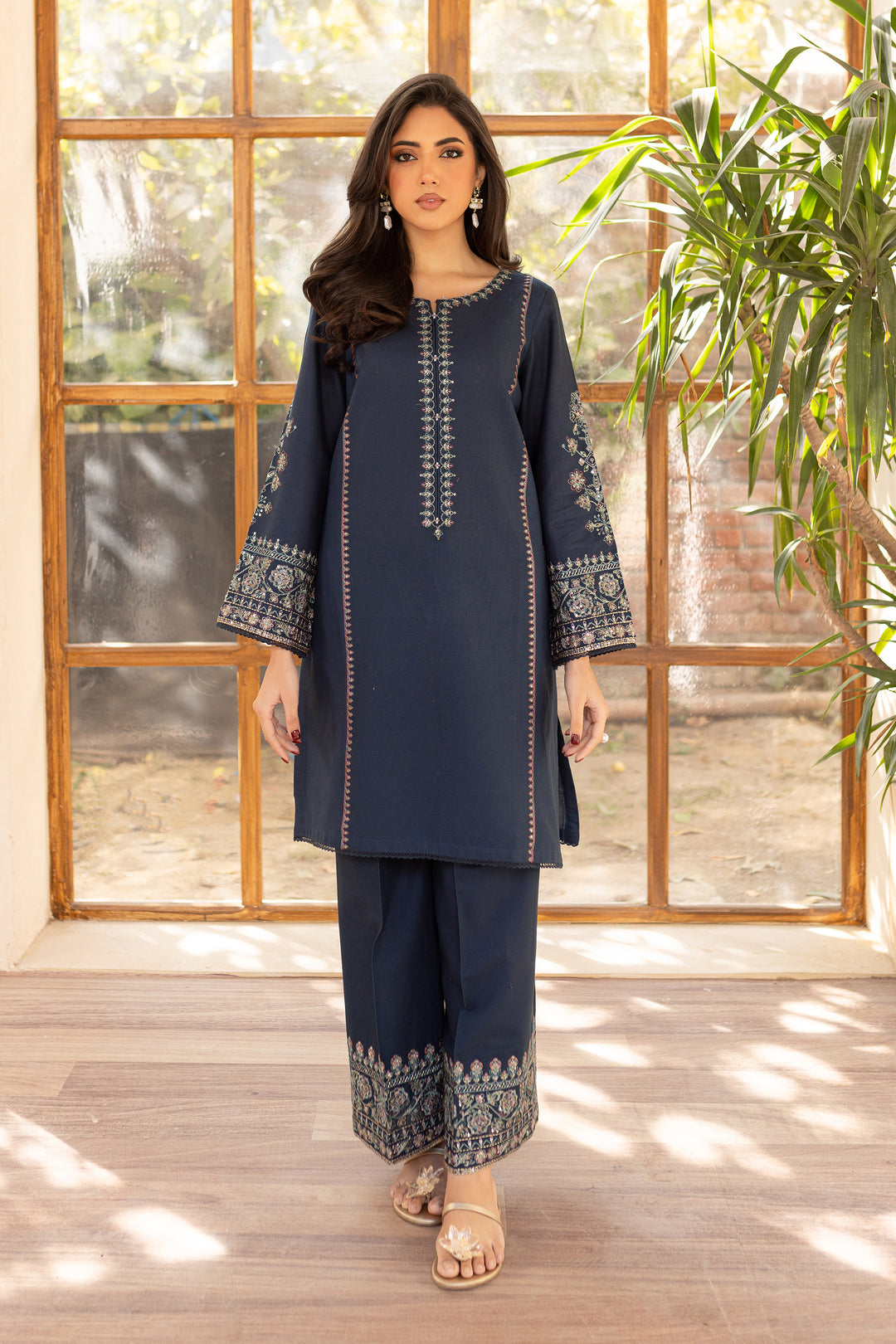 Ocean Bay 2Pc - Embroidered Khaddar Dress - BATIK