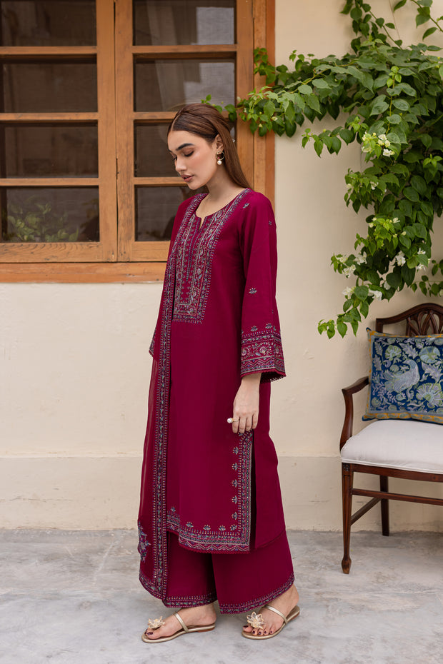 Nirmal 3Pc - Embroidered Khaddar Dress - BATIK