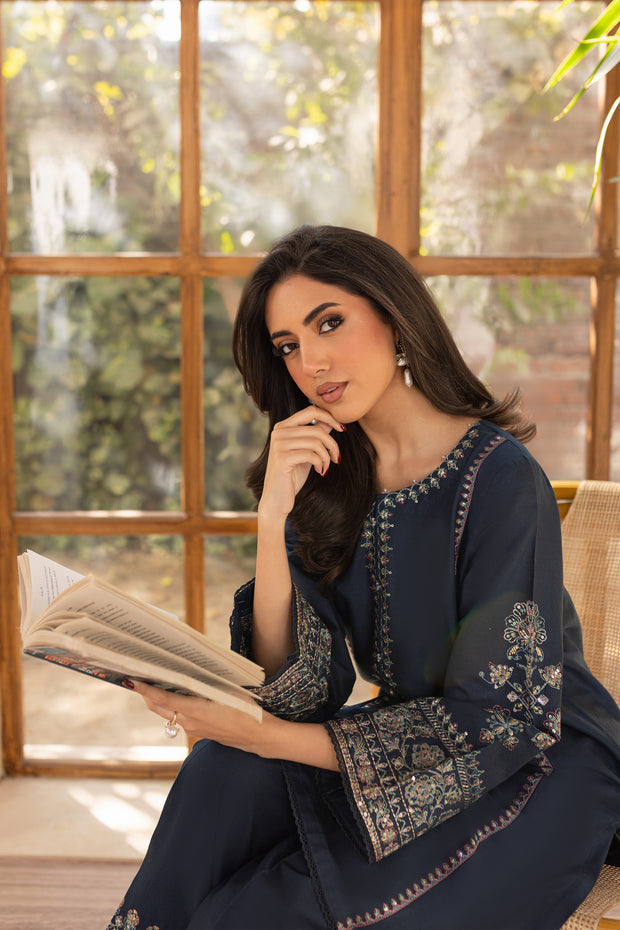 Ocean Bay 2Pc - Embroidered Khaddar Dress