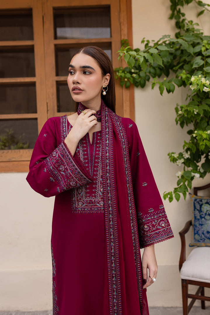 Nirmal 3Pc - Embroidered Khaddar Dress - BATIK