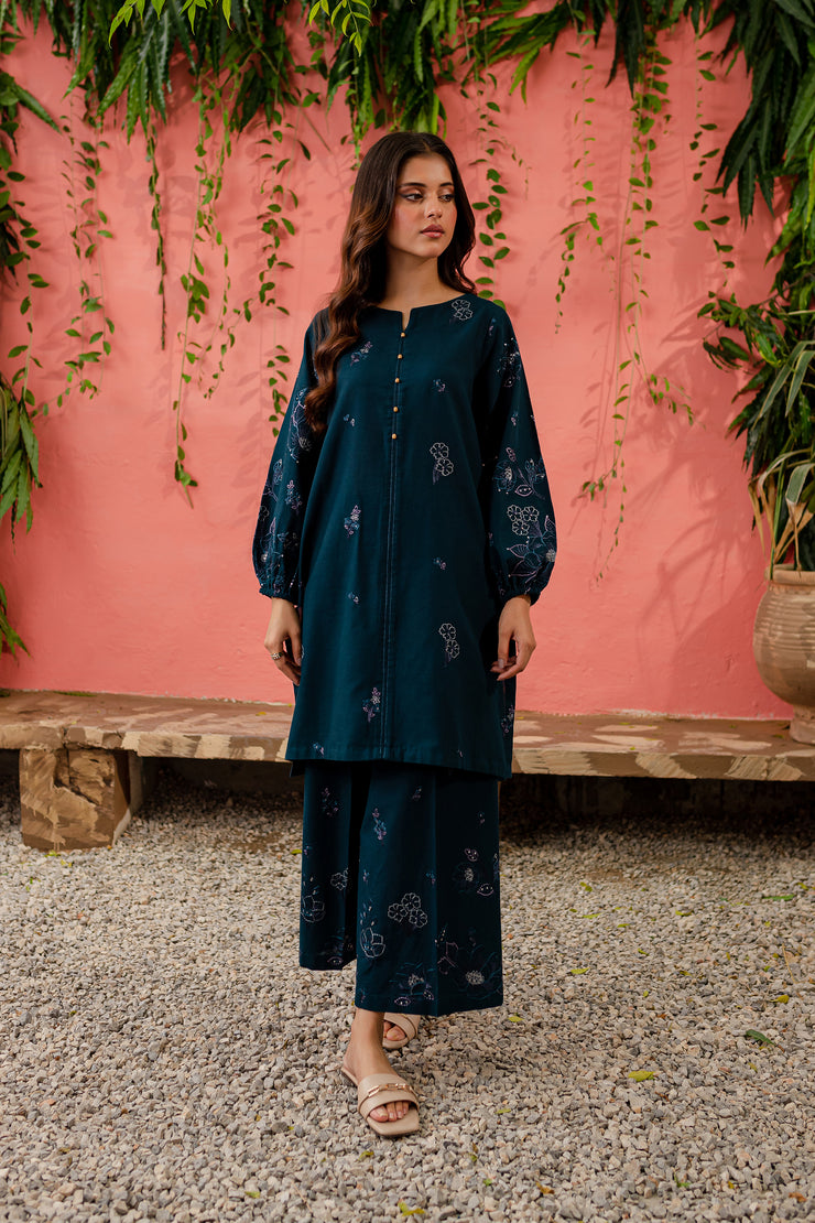Willow 2Pc - Embroidered Khaddar Dress - BATIK