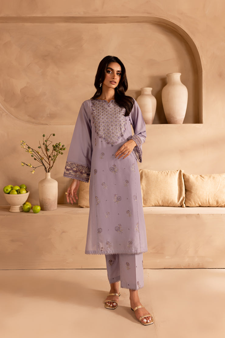 Purple Phoenix 2Pc - Embroidered Lawn Dress - BATIK