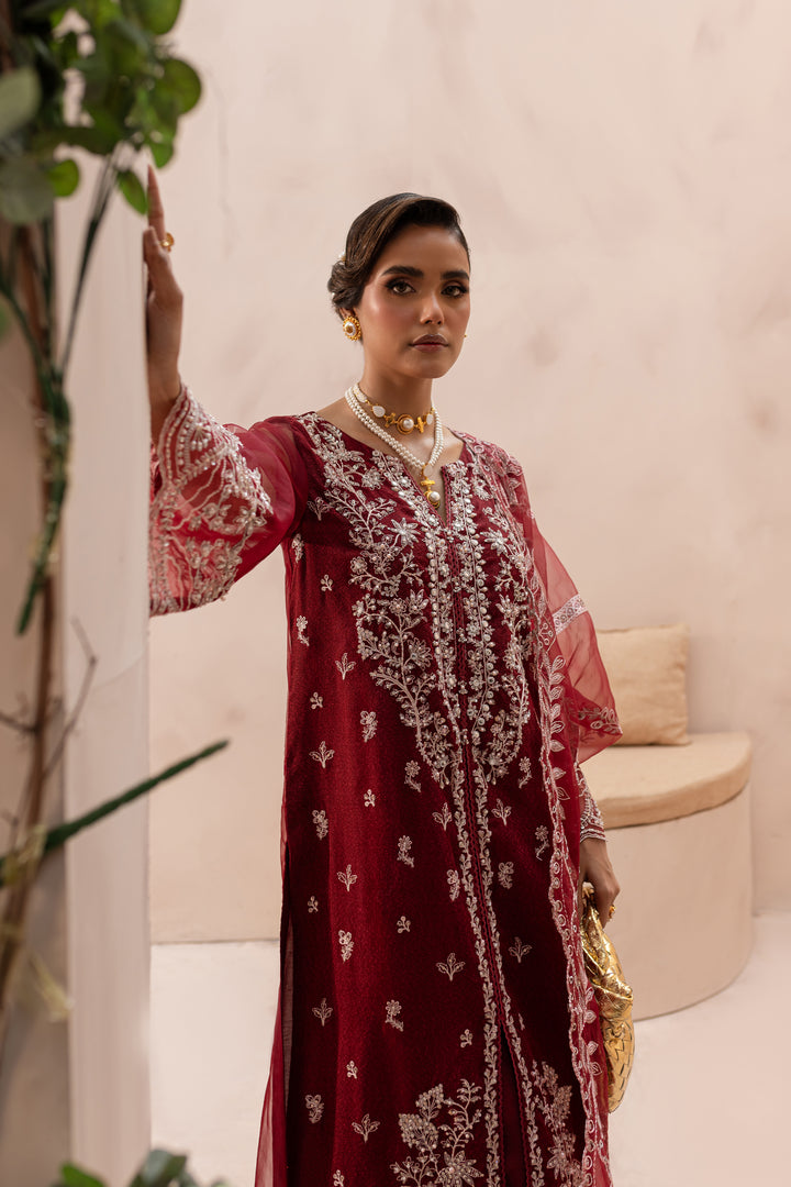 Ruby Rouge 3Pc - Embroidered Luxe PRET - BATIK