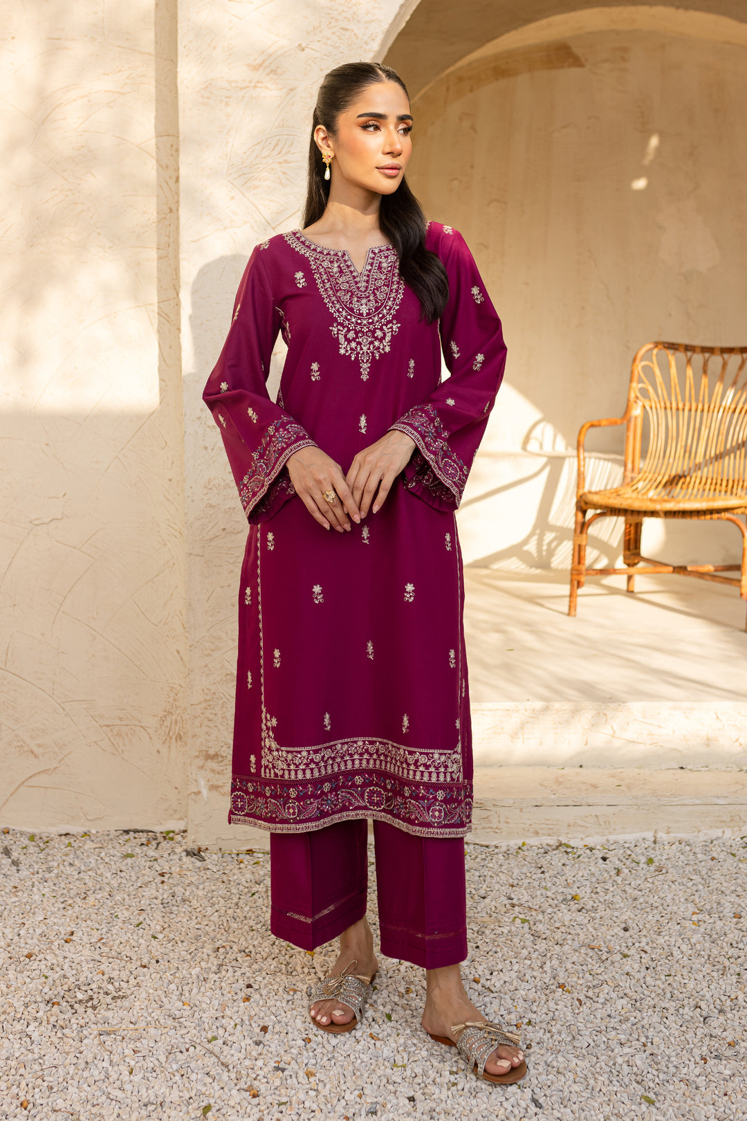 Nerisa 2Pc - Embroidered Khaddar Dress - BATIK