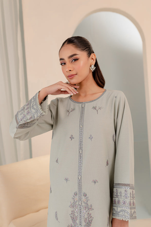 Jisoo 2Pc - Embroidered Karandi Dress - BATIK