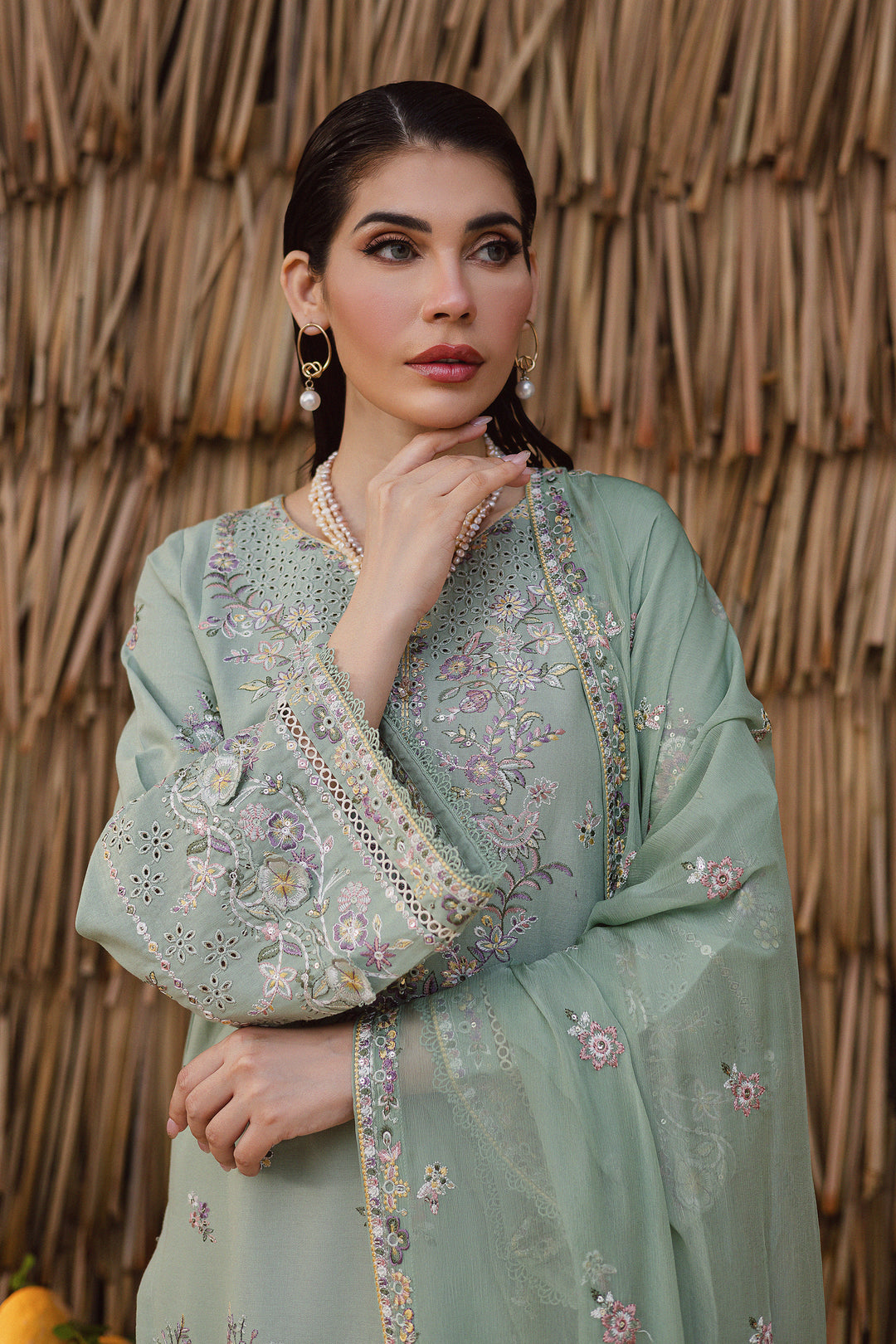 Brandon 3Pc - Embroidered Khaddar Dress