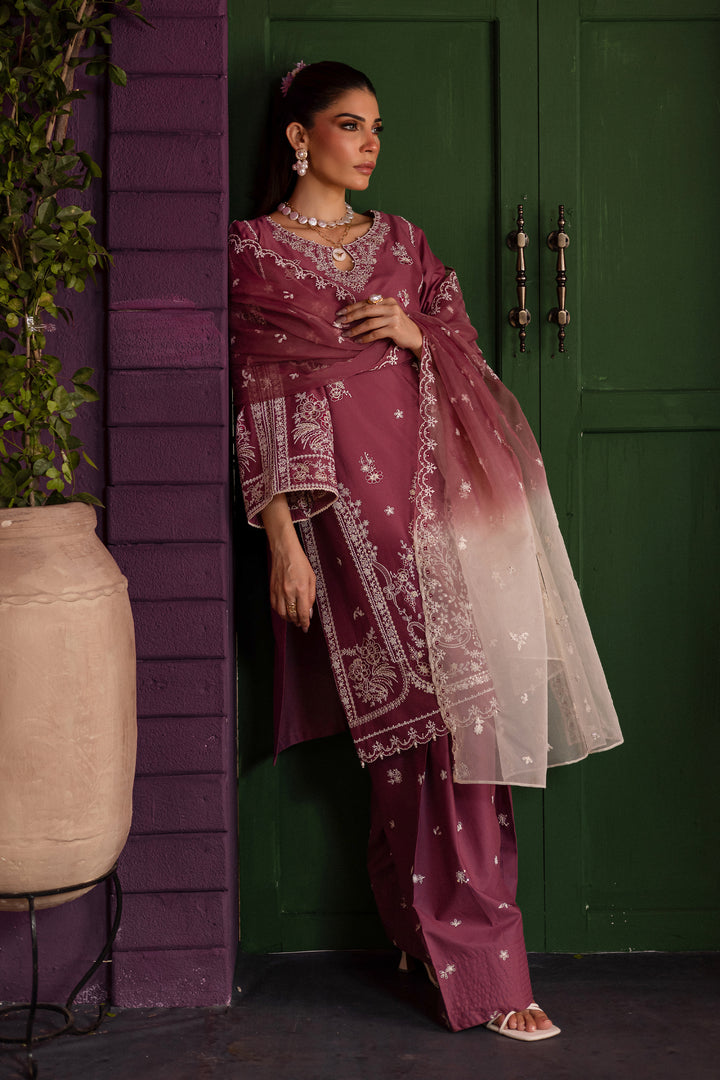 Siara 3Pc - Embroidered Solid Dress - BATIK