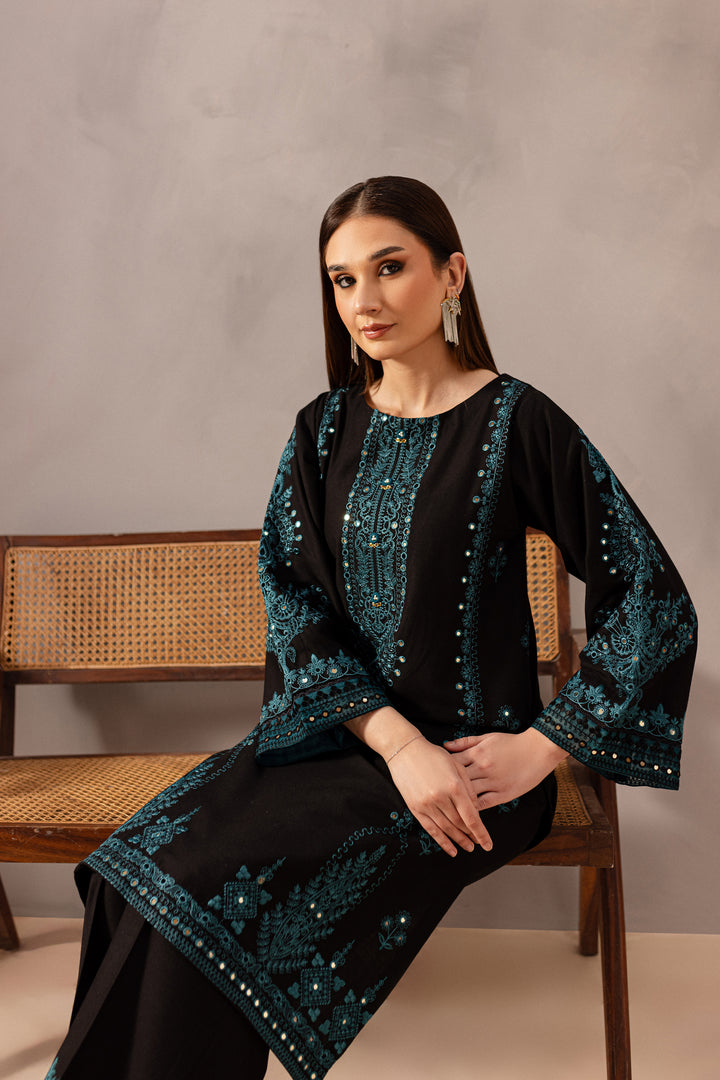 Misha Black 2Pc - Embroidered Karandi Dress - BATIK