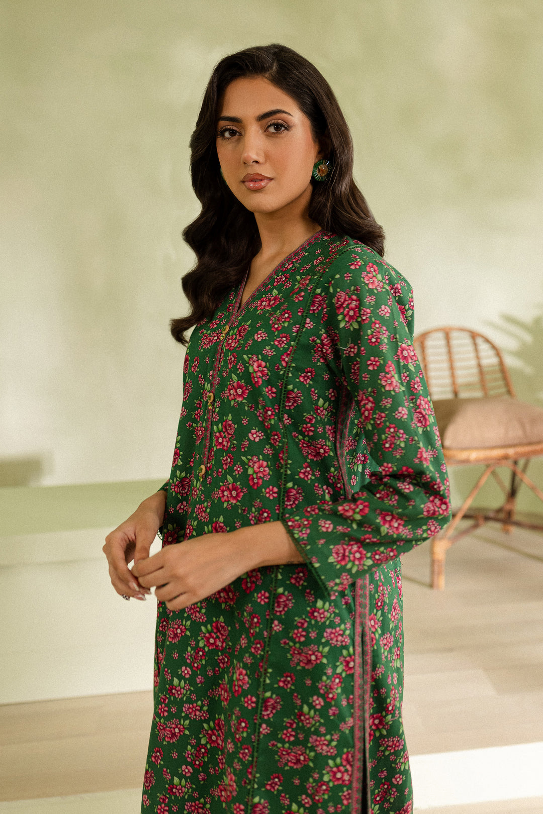 Green Pearl 2pc - Printed Khaddar Dress - BATIK