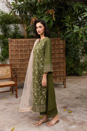 Lubana 3pc - Embroidered Khaddar Dress - BATIK